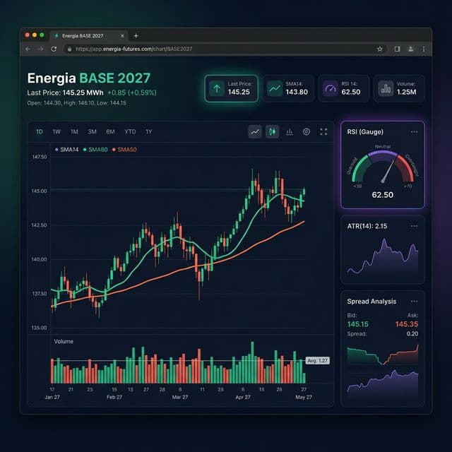 Analityka futures z candlestick chart